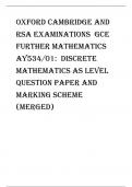 Oxford Cambridge and RSA Examinations  GCE Further Mathematics AY534/01:  Discrete Mathematics AS Level question paper and marking scheme (merged)