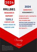 RRLLB81 "2024" Assignment 2 - Semester 1- ( Topic 2 - Labour Law) Wage Issues in Labour Law With Footnotes & Bibliography !! Buy Quality