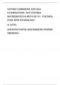 Oxford Cambridge and RSA Examinations  GCE Further Mathematics B MEIY436/01:  Further pure with technology A Level Question paper and marking scheme (merged)