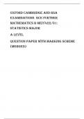 Oxford Cambridge and RSA Examinations  GCE Further Mathematics B MEIY422/01:  Statistics major A Level Question paper with marking scheme (merged)