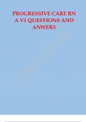 PROGRESSIVE CARE RN A V1 QUESTIONS AND ANWERS. PROGRESSIVE CARE RN A V1 