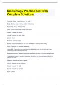 Kinesiology Practice Test with Complete Solutions 