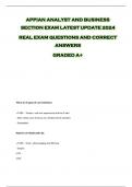 APPIAN ANALYST AND BUSINESS  SECTION EXAM LATEST UPDATE 2024  REAL EXAM QUESTIONS AND CORRECT  ANSWERS  GRADED A+