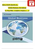 Global Business, 5th Edition Solution Manual by (Peng Mike, 2024) All Chapters 1 - 17, Complete Verified Latest Version 