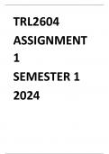 TRL2604 ASSIGNMENT 1 SEMESTER 1 2024 (DUE DATE EXT 28 MARCH)