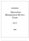 UPenn BUSINESS OPERATIONS MANAGEMENT REVIEW EXAM Q & A 2024