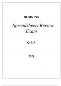UPenn BUSINESS SPREADSHEETS REVIEW EXAM Q & A 2024