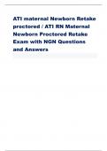 ATI maternal Newborn Retake proctored / ATI RN Maternal Newborn Proctored Retake Exam with NGN Questions and Answers