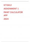 ICT 2612 - Assignment 1 2024 Paint Calculator App FULL COMPLETE SOURCE CODE