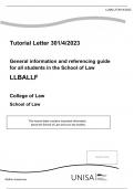 General information and referencing guide for all students in the School of Law