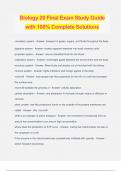 Biology 20 Final Exam Study Guide with 100% Complete Solutions