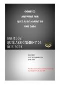 GGH1503 Assignment 03 due  2024. quiz answer.