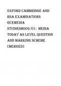 Oxford Cambridge and RSA Examinations  GCEMedia StudiesH009/01:  Media today AS Level question and marking scheme (merged)