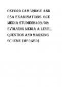 Oxford Cambridge and RSA Examinations  Higher GCE media studies Question papers  (with marking scheme) complete pack