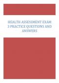 Health Assessment Exam 3 Practice Questions and Answers 2024