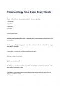 Pharmacology Final Exam Study Guide 2024