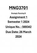MNG3701 ASSIGNMENT 1 2024, SEMESTER 1