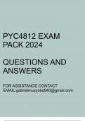 PYC4812 Exam pack 2024(Questions and answers)