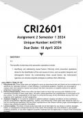 CRI2601 Assignment 2 (100% ANSWERS) Semester 1 2024 - DISTINCTION GUARANTEED
