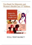 Test Bank For Maternity and Women's Health Care 13th Edition by Leonard Lowdermilk||ISBN NO:10,0323810187||ISBN NO:13,978-0323810180||All Chapters||Complete Guide A+||Latest Update.