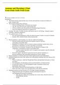 Anatomy and Physiology I Final Exam Study Guide From Exam 