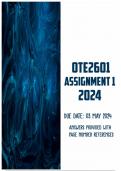 OTE2601 Assignment 1 2024