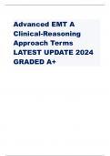 Advanced EMT A Clinical-Reasoning Approach Terms LATEST UPDATE 2024 GRADED A+