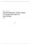 AQA  AS LEVEL  PSYCHOLOGY  Paper 1 Introductory topics in psychology  MARK SCHEME FOR JUNE 2023    7181/1
