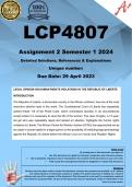 LCP4807 Assignment 2 (COMPLETE ANSWERS) Semester 1 2024 - DUE 29 April 2024