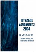 OTE2601 Exam Pack + Assignment 1 & Assignment 2 2024