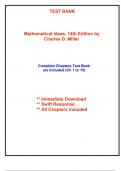 Test Bank for Mathematical Ideas, 14th Edition Miller (All Chapters included)