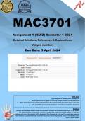 MAC3701 Assignment 1 (COMPLETE ANSWERS) Semester 1 2024 - DUE 3 April 2024