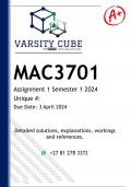 MAC3701 Assignment 1 (DETAILED ANSWERS) Semester 1 2024 - DISTINCTION GUARANTEED