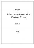 IS 192 LINUX ADMINISTRATION REVIEW EXAM Q & A 2024.p