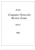 IS 123 COMPUTER NETWORKS REVIEW EXAM Q & A 2024