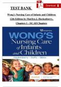 Test Bank For Wong's Nursing Care of Infants and Children, 12th Edition by Marilyn J. Hockenberry, Complete 2024 Chapters 1 - 34, 100 % Verified Latest Version
