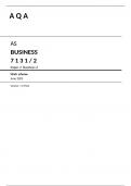 A Q A  AS BUSINESS Paper 2 Business 2 Mark scheme June 2023