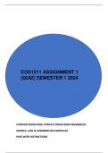 COS1511 ASSIGNMENT 1 QUIZ ANSWERS SEMESTER 1 2024. PASS WITH DISTINCTIONS.