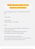 NURS 546 Aging Week 6 Exam Questions and Answers