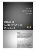 OTE2601 Assignment 01 Due 2024. This document contains only answers for assignment 01 due 2024, 100% pass guaranteed.......................................................................................................QUESTION 1 In 2020, the world was de