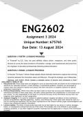ENG2602 Assignment 3 (ANSWERS for Poetry & Drama) 2024 - DISTINCTION GUARANTEED