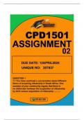CPD1501 ASSIGNMENT 02 DUE 12 APRIL 2024
