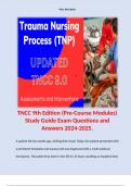 TNCC 9th Edition (Pre-Course Modules) Study Guide Exam Questions and Answers 2024-2025.