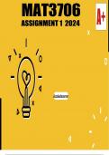 MAT3706 Assignment 1 semester 1 2024(WRITTEN)-Ordinary Differential Equations