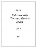 CS 310 CYBERSECURITY CONCEPTS REVIEW EXAM Q & A 2024