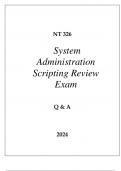 NT 326 SYSTEM ADMINISTRATION SCRIPTING REVIEW EXAM Q & A 2024