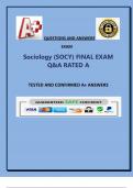 Sociology (SOCY) FINAL EXAM Q&A RATED A