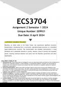 ECS3704 Assignment 2 (ANSWERS) Semester 1 2024 - DISTINCTION GUARANTEED