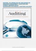  AUDITING, 14E (ARENS)|THE ART AND SCIENCE OF ASSURANCE ENGAGEMENT | QUESTIONS AND CORRECT ANSWERS 2024|A+ GUARANTEED|100%PASS|ALL CHAPTERS AVAILABLE