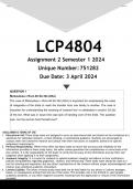 LCP4804 Assignment 2 (ANSWERS) Semester 1 2024 - DISTINCTION GUARANTEED